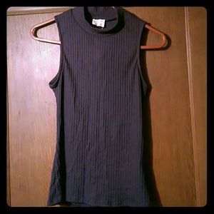 Ribbed turtleneck knit top